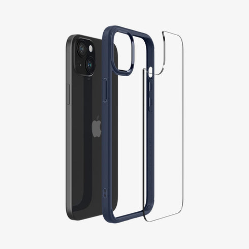 ACS07209 - iPhone 15 Series Ultra Hybrid Case in Natural Titanium showing the back